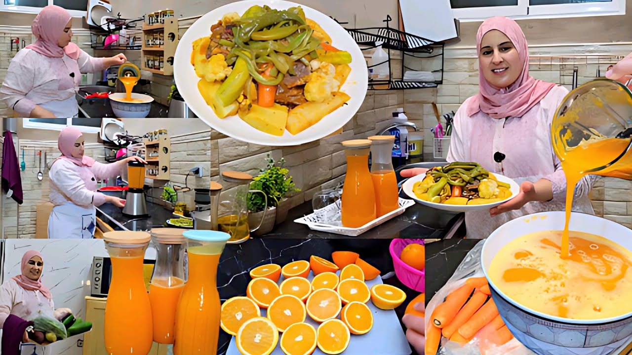 مرميطة مغربية 🇲🇦 كتفتح الشهية 🍲 مع عصير البرتقال والجزر الطبيعي المنعش 🍊🥕 بكمية تكفي العائلة