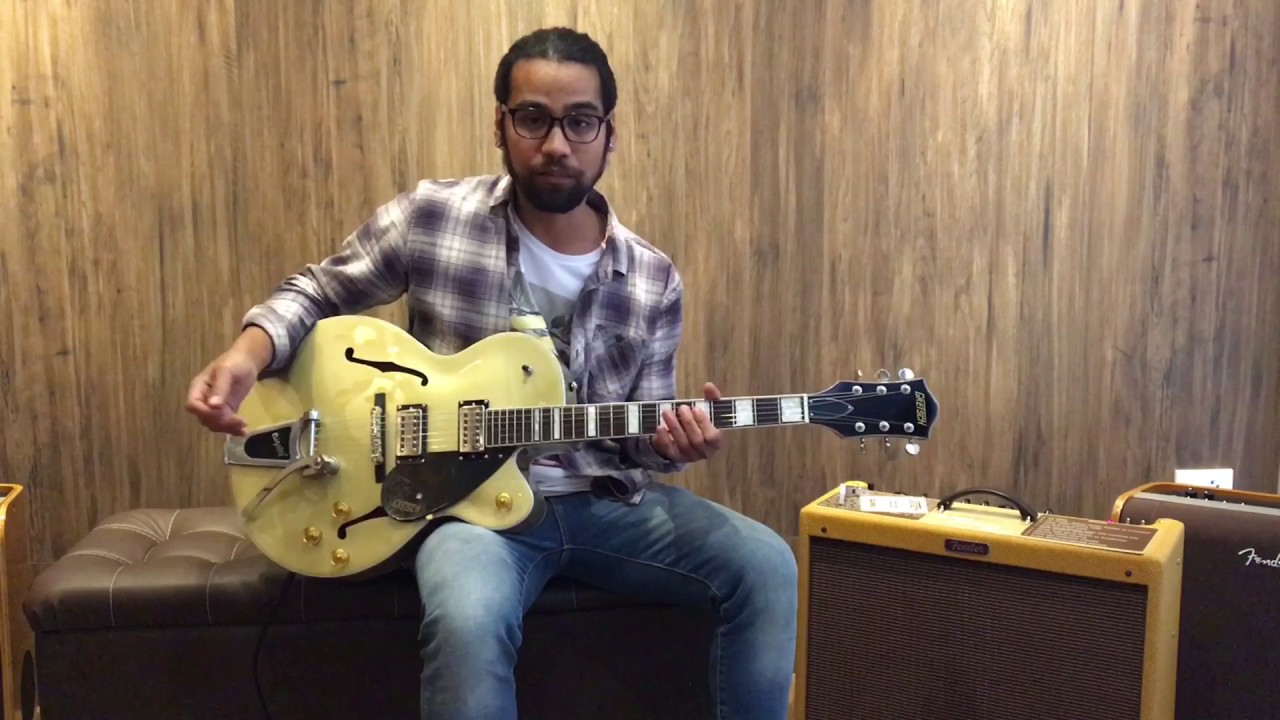 รีวิว Grestch G2420T Streamliner Hollow Body with Bigsby, Broad'Tron pickups, Golddust
