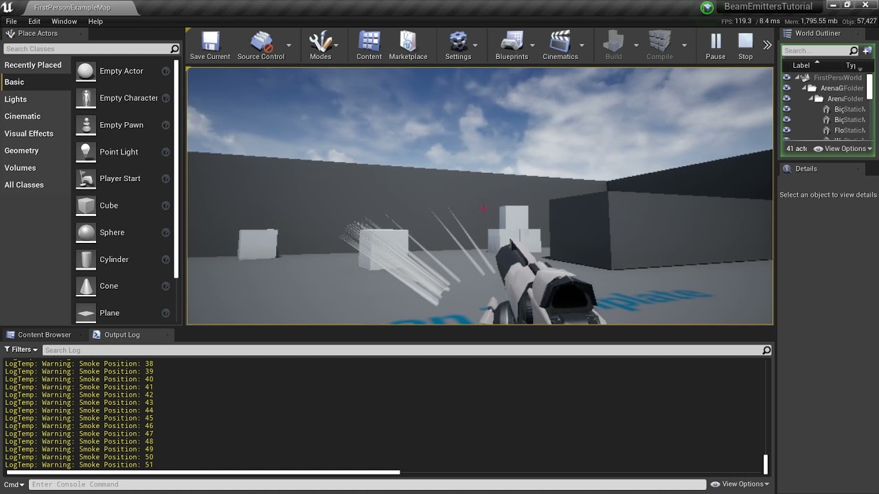Unreal Engine 4 C++ Particle Beam Emitters Tutorial