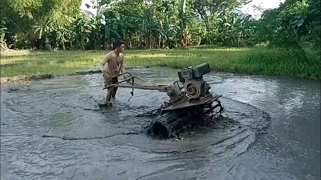 Hand tractor pagkukuliglig sa bukid part 2