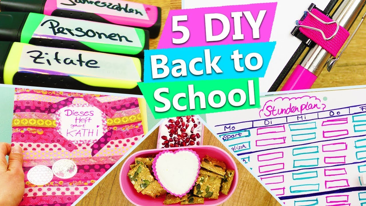 5 Ideen für die Schule | DIY Back to school | Heft gestalten, gesunde Snacks, Organisation, Supplies