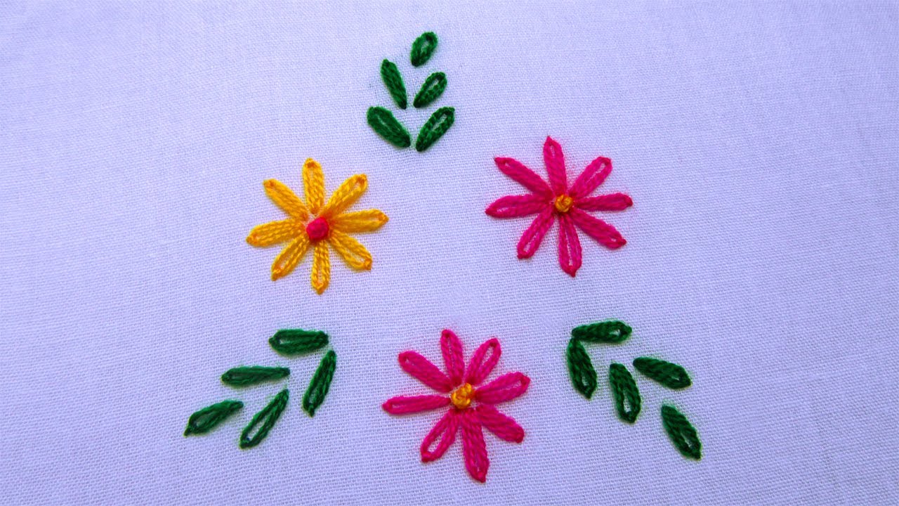 Hand Embroidery | Lazy Daisy Stitch Tutorial for Beginners | Hand Embroidery School #76