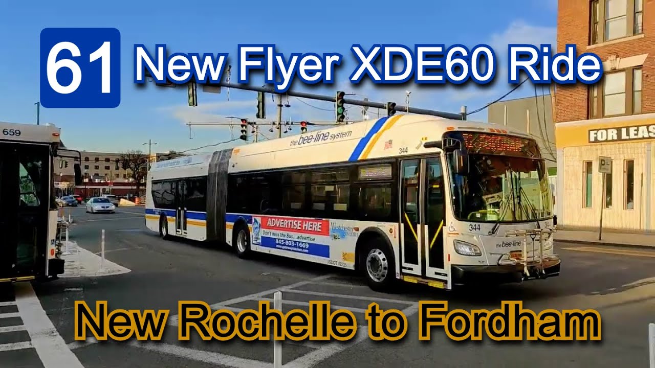 Bee-Line Bus Route 61 Ride: 2018 New Flyer XDE60 344 from New Rochelle Transit Center to Fordham