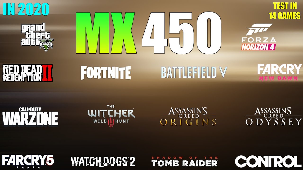 Nvidia GeForce MX450 Gaming Test ! 2020