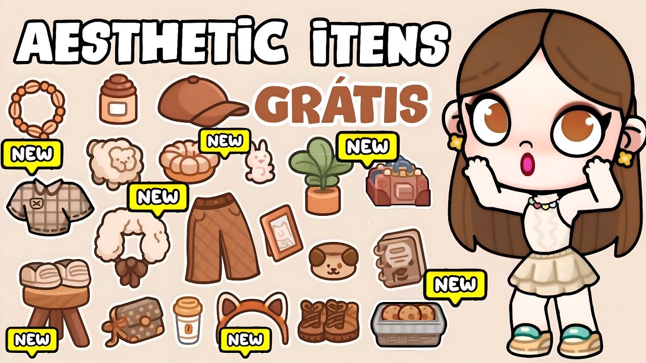 TODOS OS ITENS AESTHETICS GR&Aacute;TIS 😱🧸 NO AVATAR WORLD PAZU 
