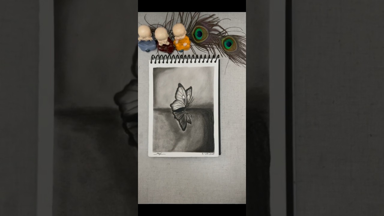New Trending Beautiful sketch #butterfly #charcoal #drawing #shortsfeed #trending #viral #hype #art