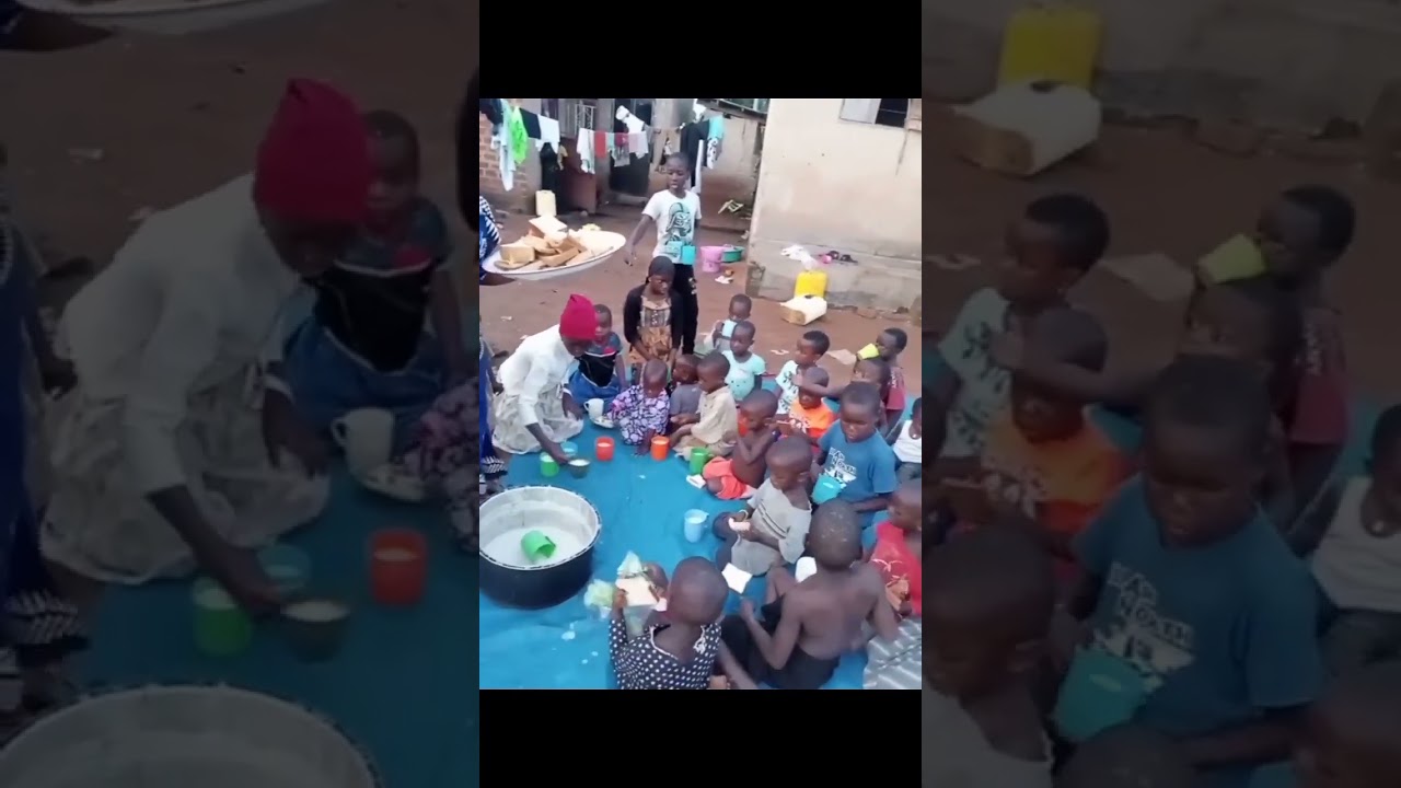real struggles of African orphans. good Samaritans helping out with food