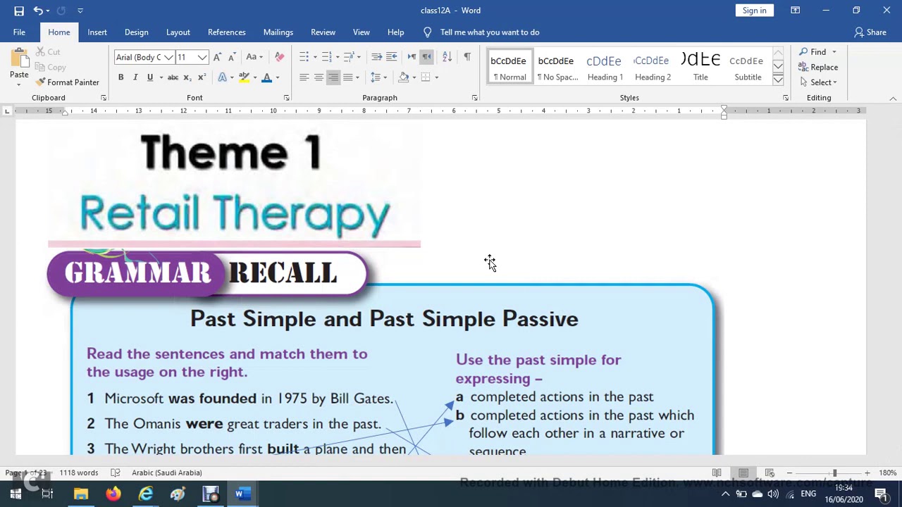 الماضي البسيط والمبني للمجهول الماضي past simple & past passive