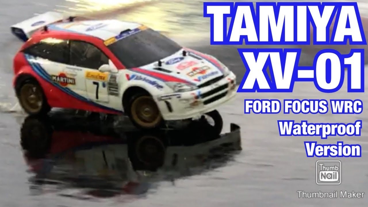 タミヤXV-01防水仕様でウェット路面走行　フォードフォーカスWRCすだぴょん号 タムタム岐阜サーキット　XV-02