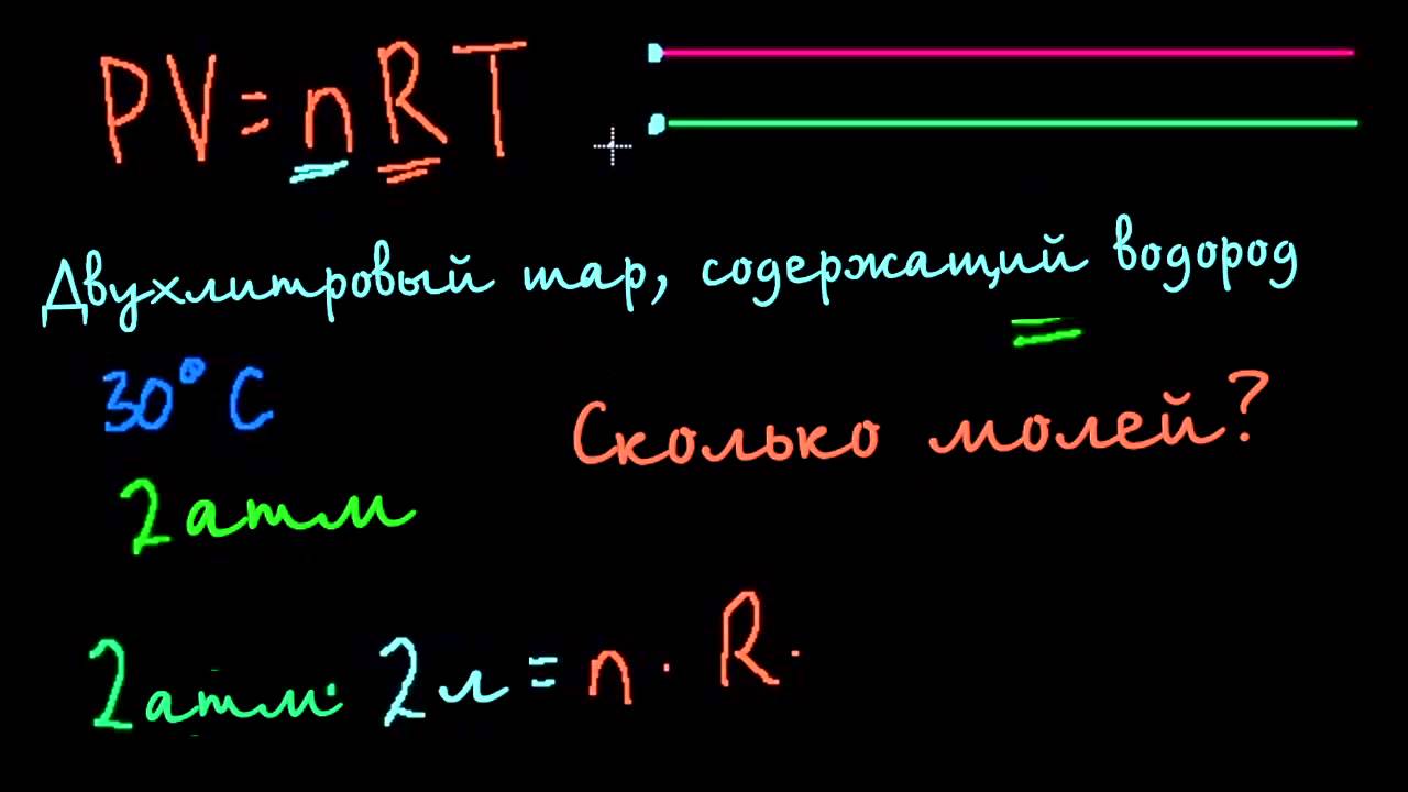 Уравнение идеального газа. Пример 1 | Газы.Молекулярно-кинетическая теория | Химия ( видео 2)