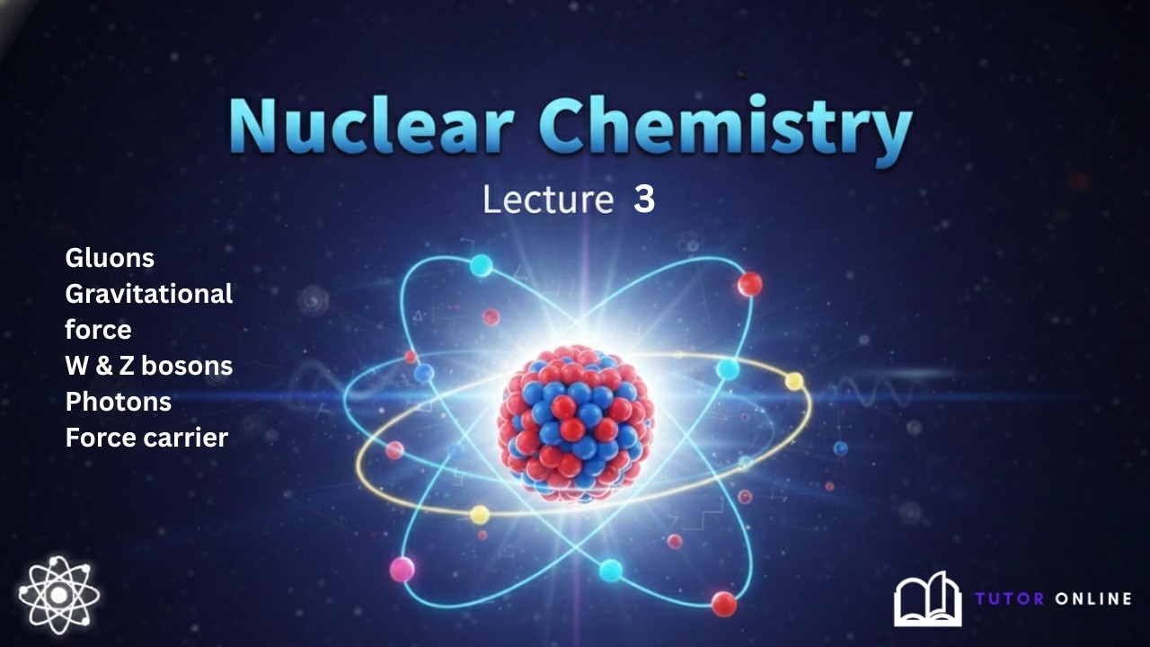 Gluons | Gravitational force | W & Z bosons | Photons | Force carrier | Nuclear Chemistry| Lecture 3