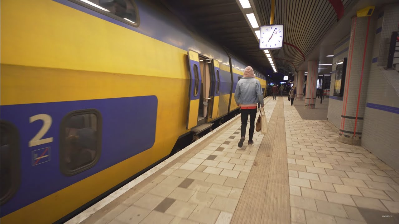 Netherlands, Double Decker Train night ride from Amsterdam Sloterdijk to Castricum