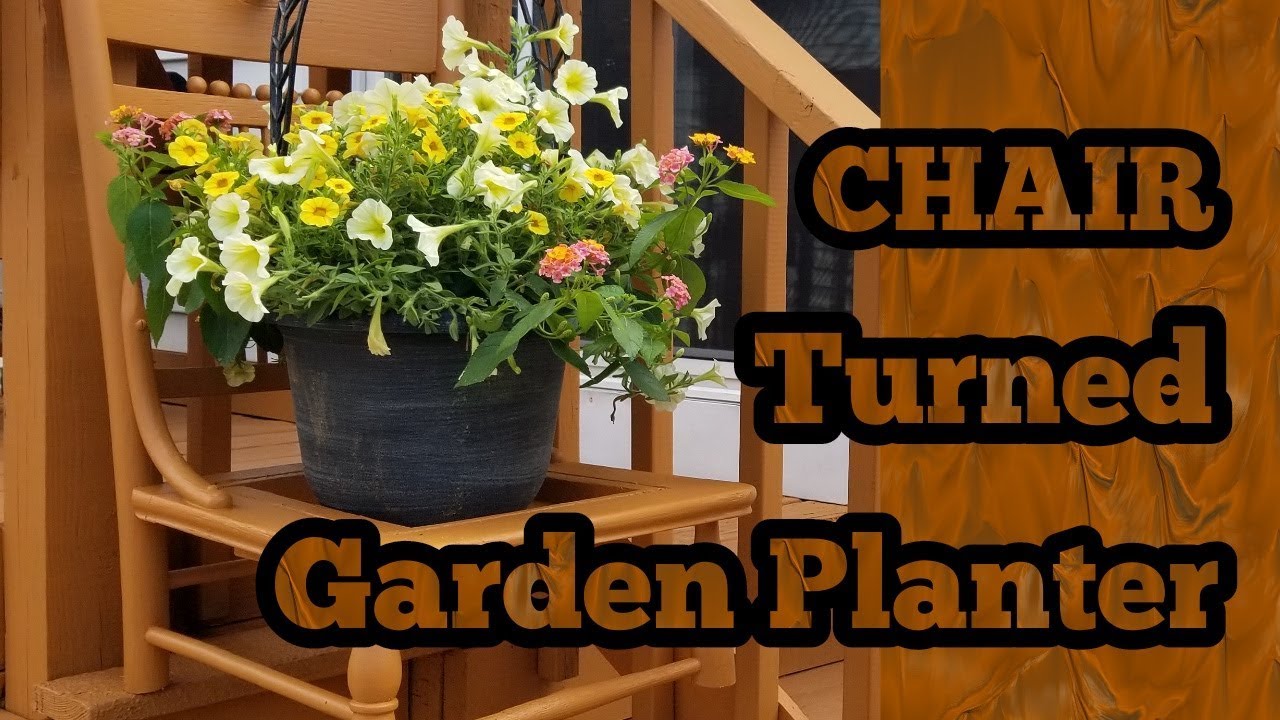 Chair Turned Garden Planter
