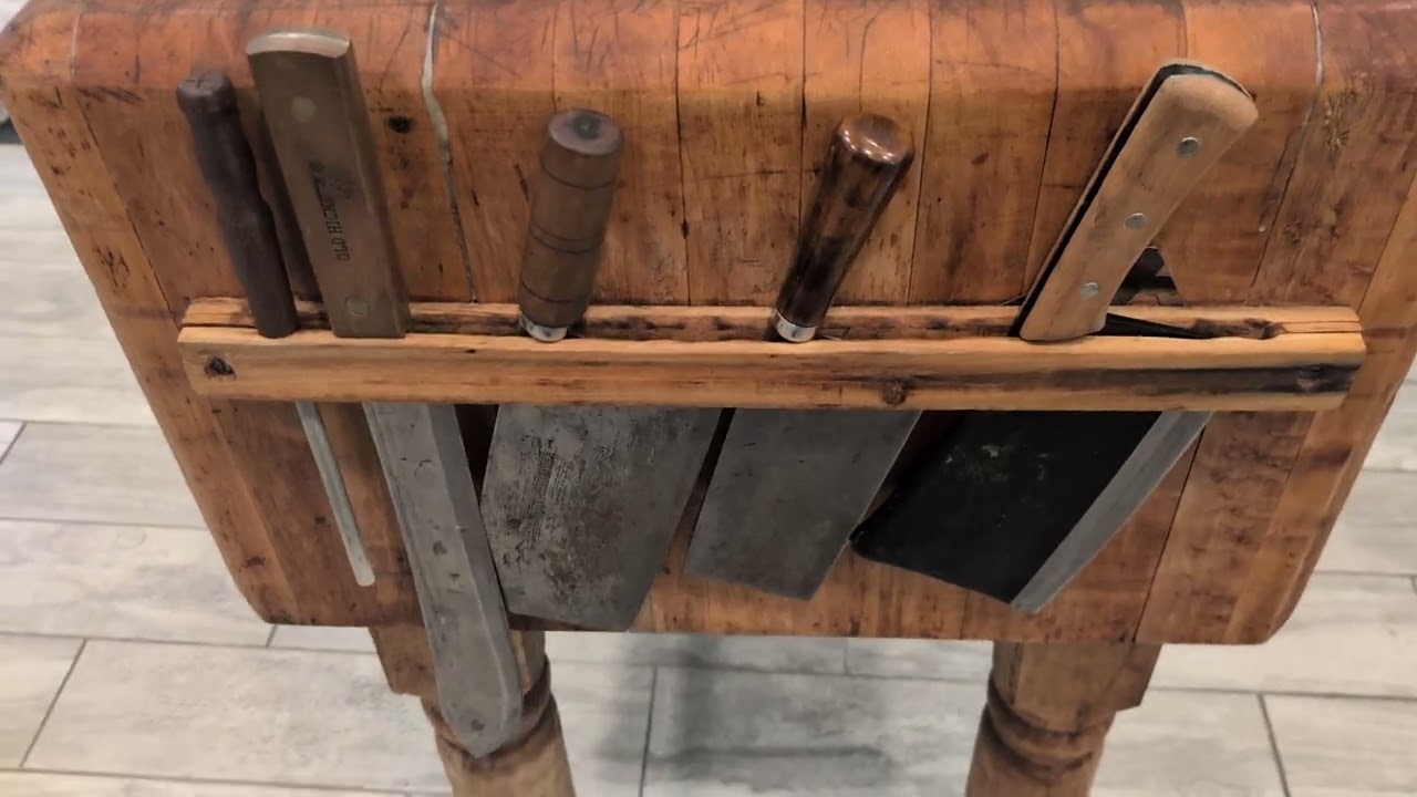1920s End Grain Mechanical Dovetail Butcher Block