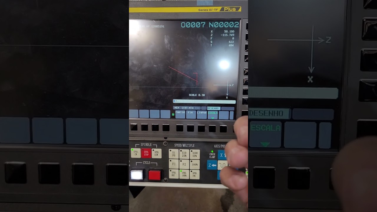 como fazer o teste gráfico no torno cnc Okada 2024 comando fanuc tf