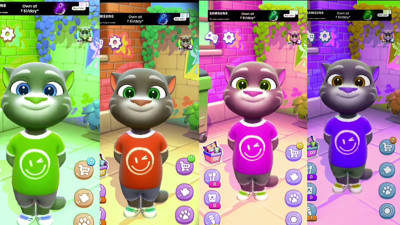 Tom funny colourful video game 🤣😂talking tom hero mast video show 🤣😂tom ke naye naye episodes😂waw🥰