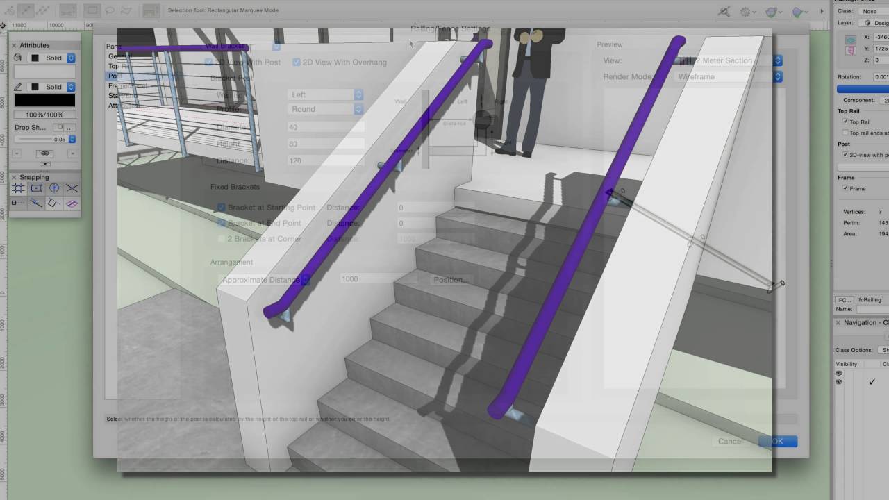 Vectorworks 2017: Railing Fence Tool