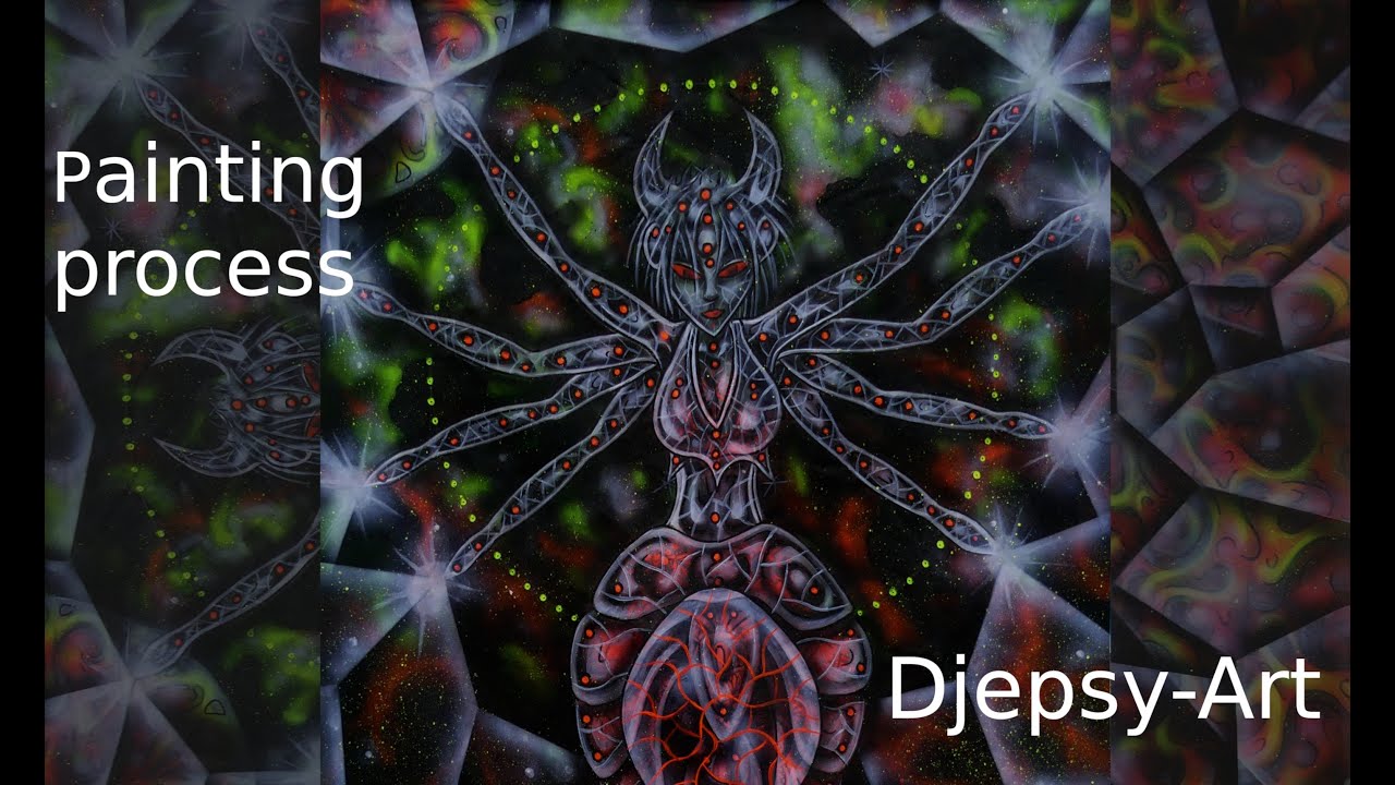 Fluo painting process, deco, backdrop