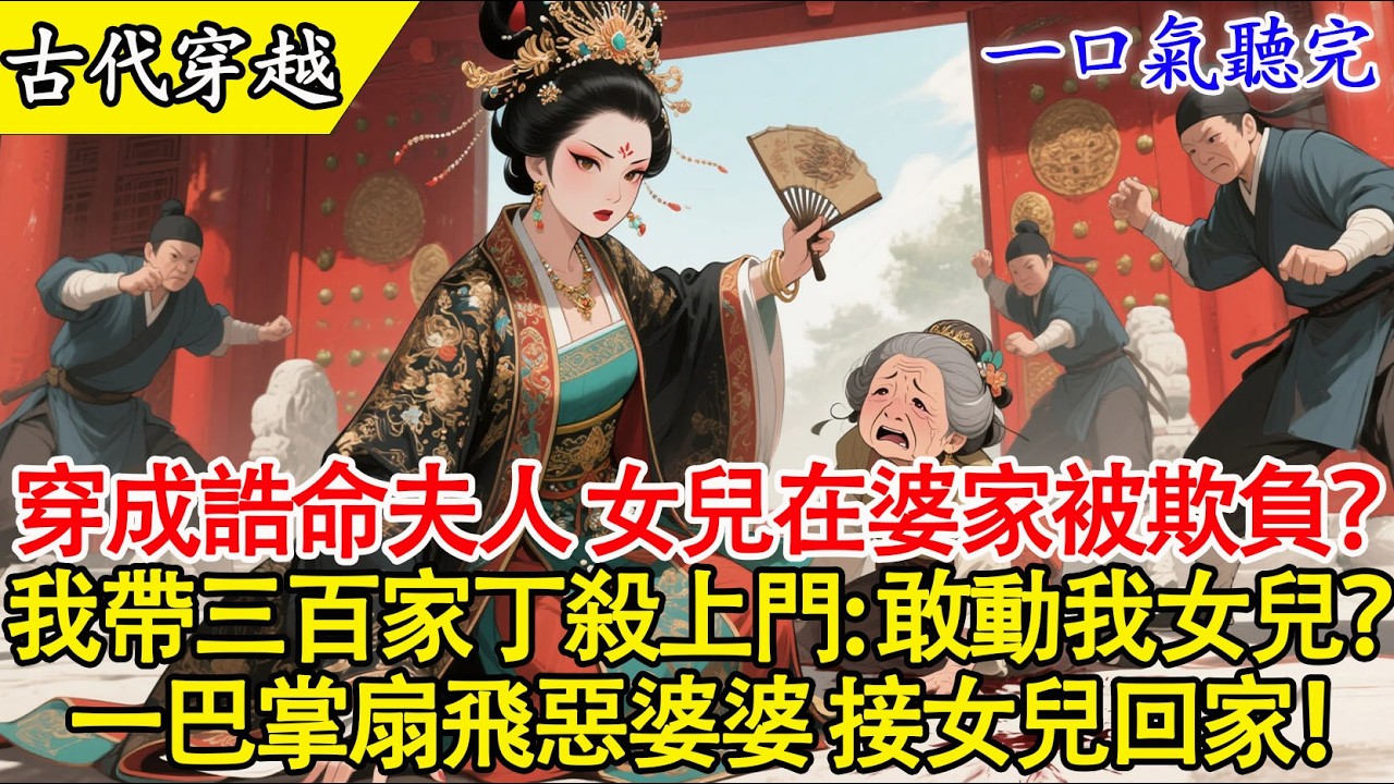 【一口氣聽完】🔥 全城轟動！誥命夫人帶300鐵騎撞門救女！惡婆婆逼兒媳雪地浣衣？一巴掌扇飛！嫁妝連門匾全部拆走！ 🌨️👋#穿越 #爽文 #有聲書 #大女主 #逆襲 #原創