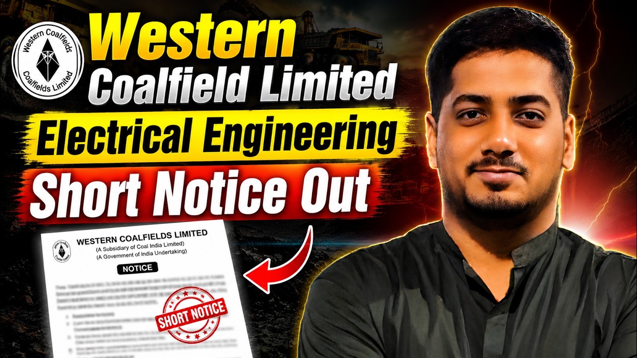 WCL SHORT NOTICE OUT | WCL Assistant Foreman Electrical Vacancies #rishabhsir