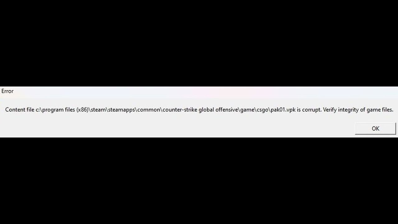 🚰 Content file pak_01.vpk file is corrupt CS2 Dota2 решение
