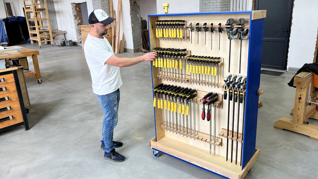 Mobile Clamp Rack (From Plywood) | Woodworking DIY
