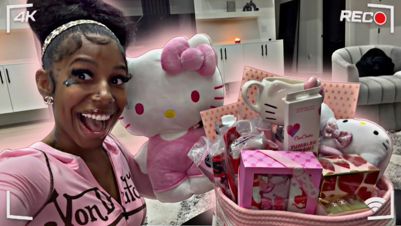 SURPRISING FIANCÉE WITH VALENTINES DAY BASKET 😍💕❤️ * CUTE REACTION*
