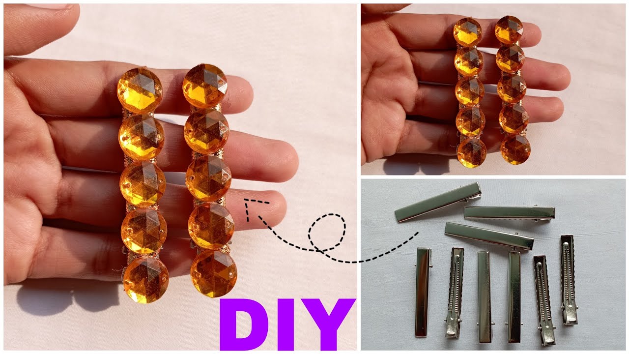 DIY Hair Clip | Hair Clips Making at Home | Alligator Clip Decoration