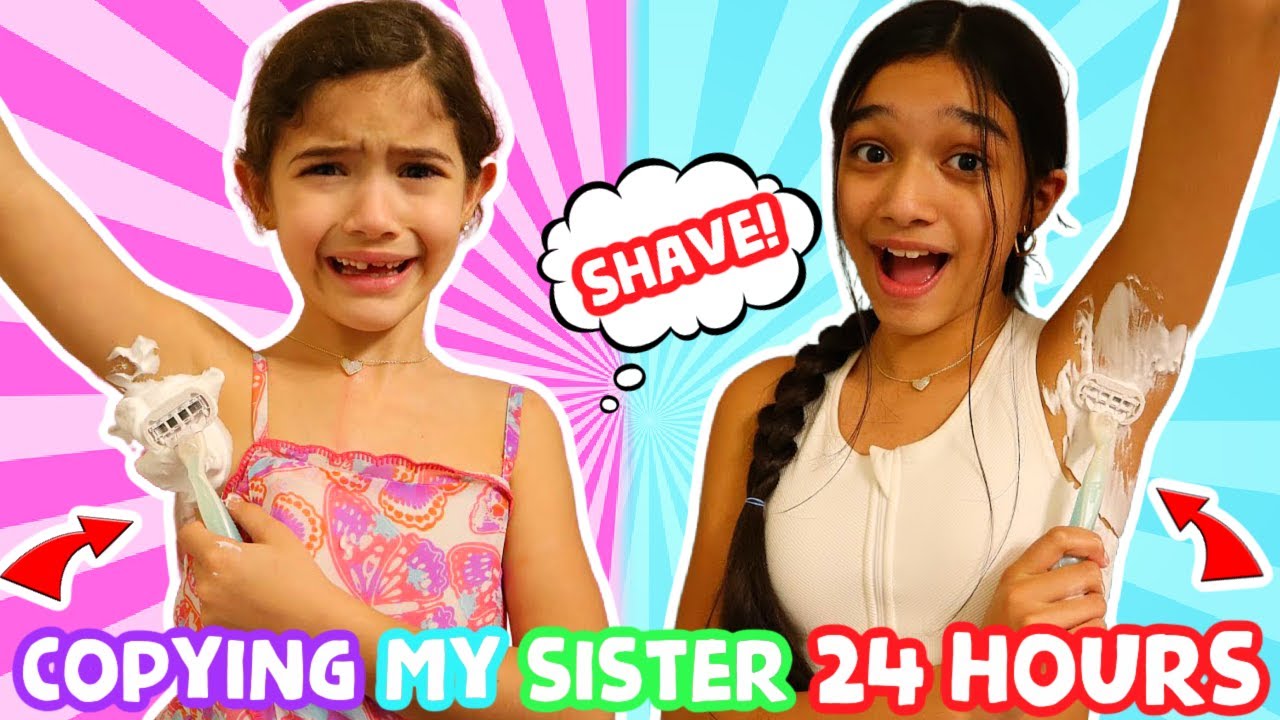 COPYING MY SISTER FOR 24 HOURS!GONE WRONG!JASMINE AND BELLA