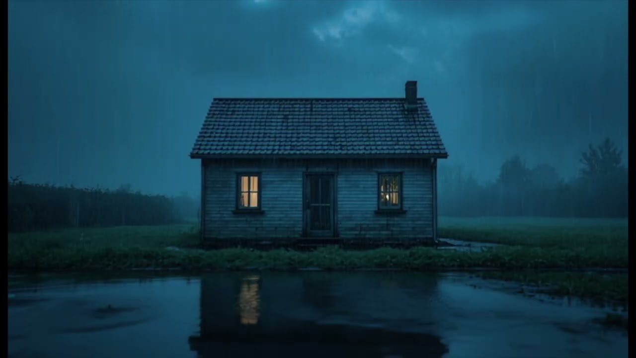 Gentle Night Rain Outside a Cozy Home 🌧️ Calm Your Mind, Feel Safe & Fall Asleep Naturally