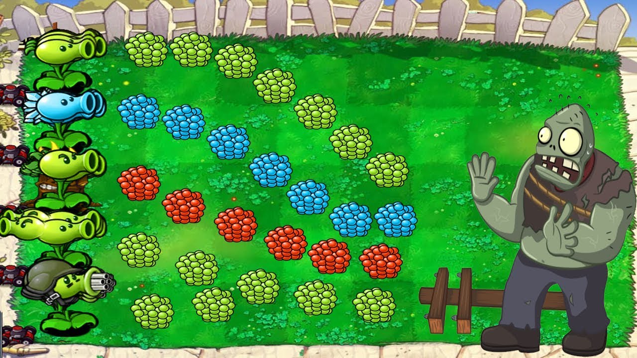 Plants vs Zombies Hack -   Every Peashooter vs Gargantuar Fight!