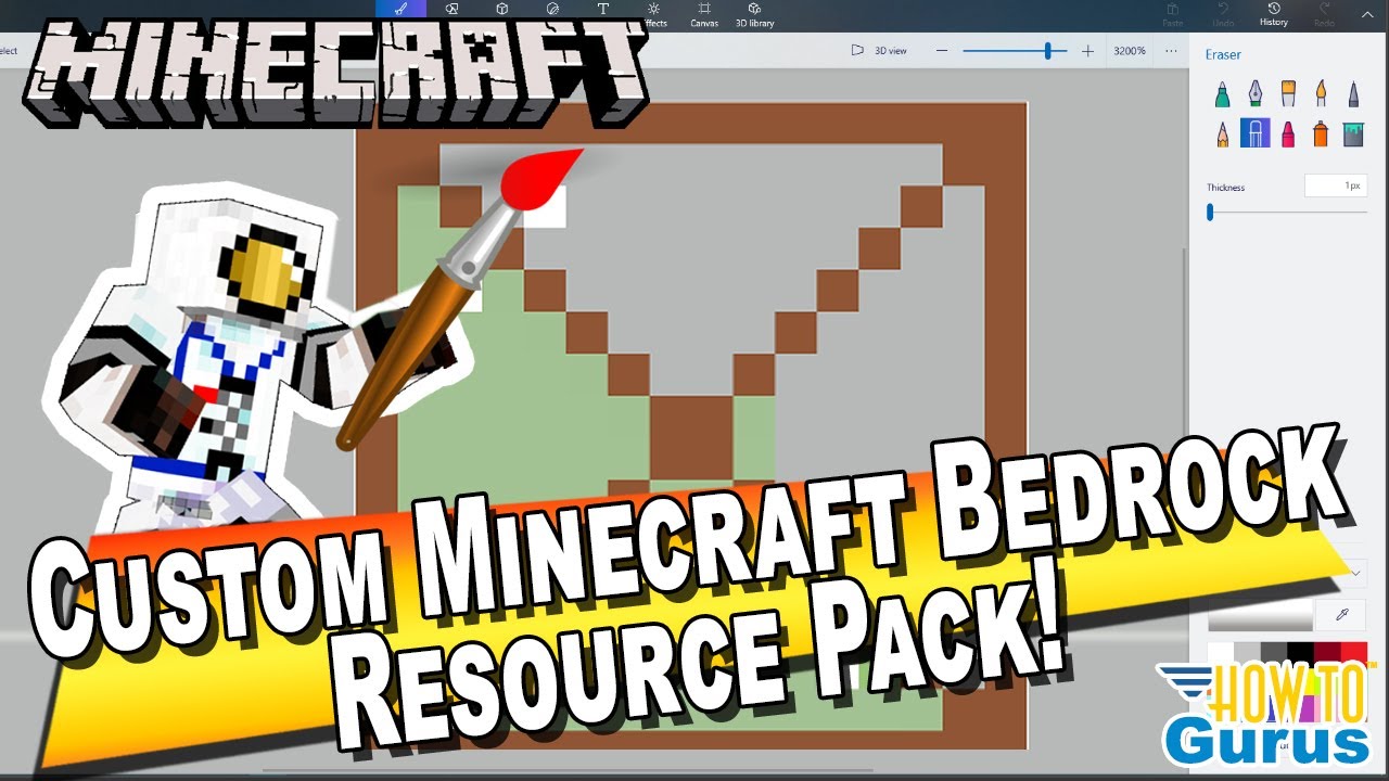 How You Can Make a Custom Minecraft Bedrock Resource Pack - How to Texture Pack Windows Paint 3D