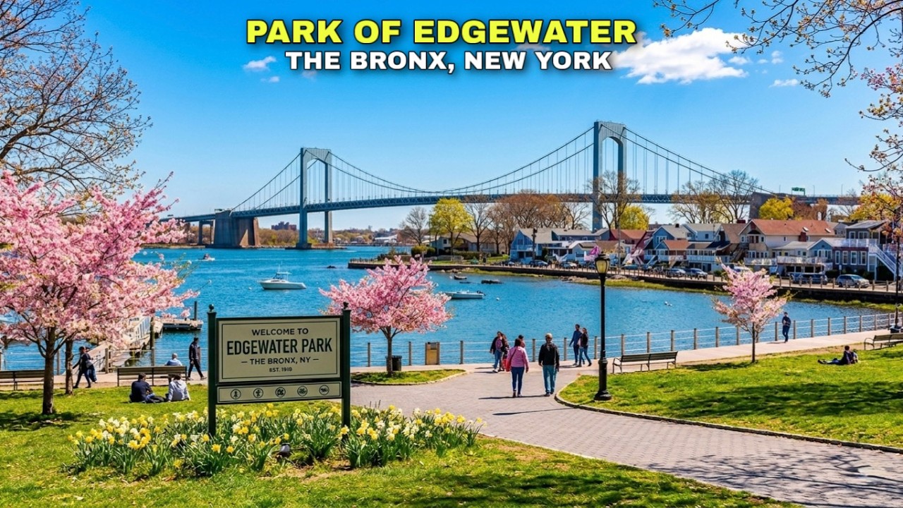 Walking PARK OF EDGE WATER Neighborhood  (The Bronx)