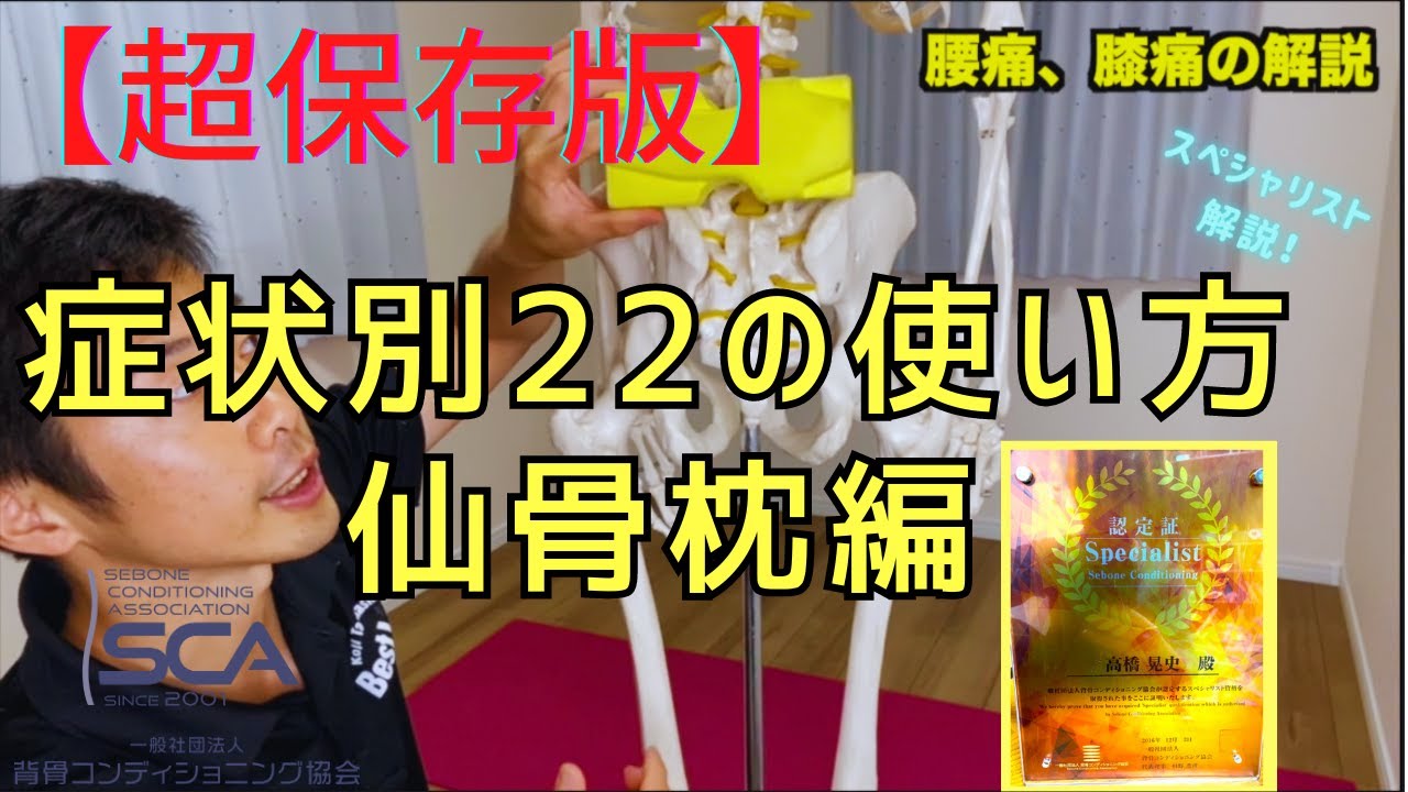 【超保存版】症状別22パターン、仙骨枕の使い方を徹底解説！（背骨コンディショニング協会公認スペシャリストが公開）