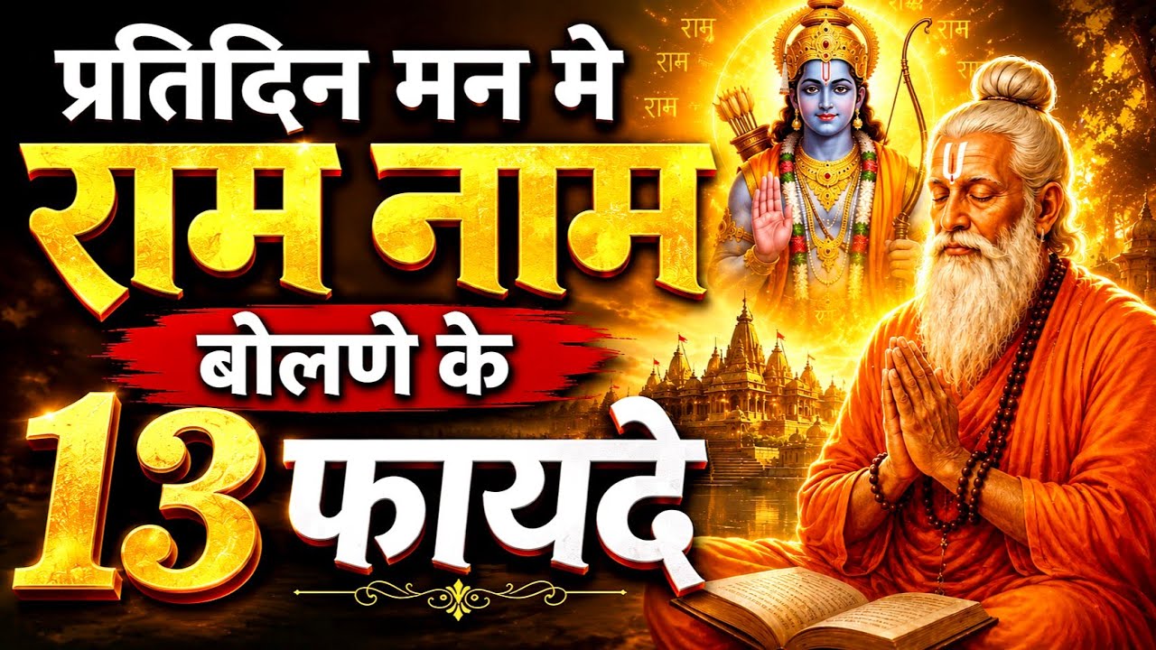 प्रतिदिन मन मे राम नाम बोलणे के 13 फायदे  | ram naam jap | ram naam ki mahima | naam jap#ram#ramjap