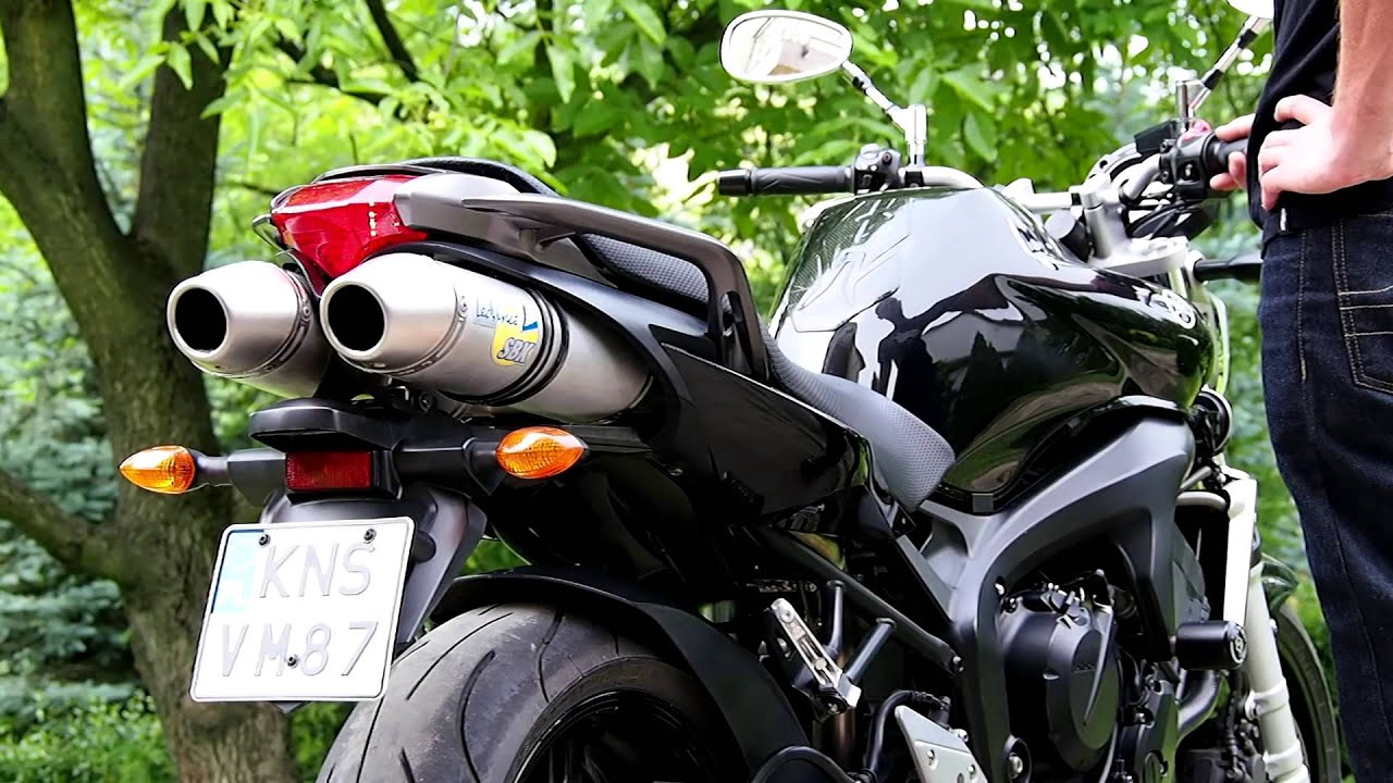 Yamaha FZ6 - Stock exhaust vs LeoVince SBK