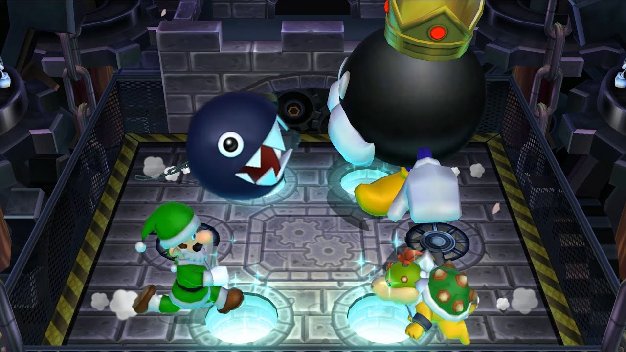 Mario Party 9 Mod - Minigames - King Bomb Vs Santa Luigi Vs Bowser Jr. Vs Wanwan (Master Difficulty)