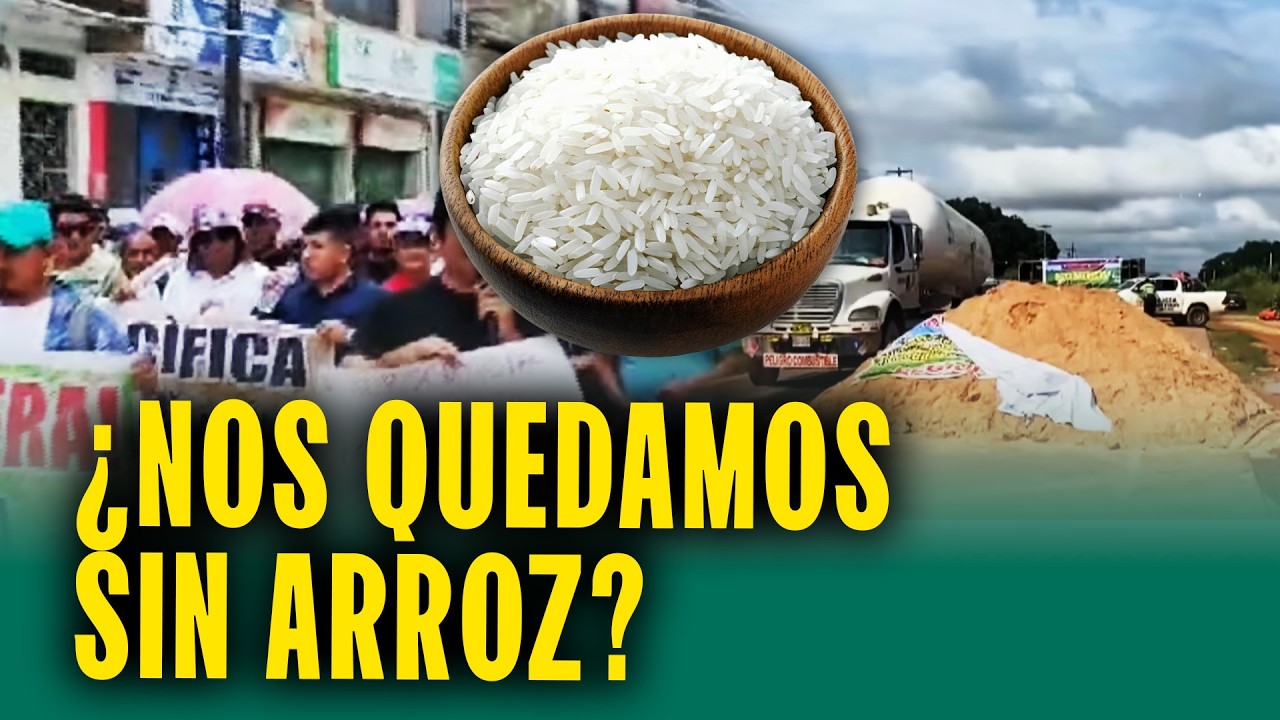 Productores de arroz realizan paro y bloquean vía: Piden mejorar el precio