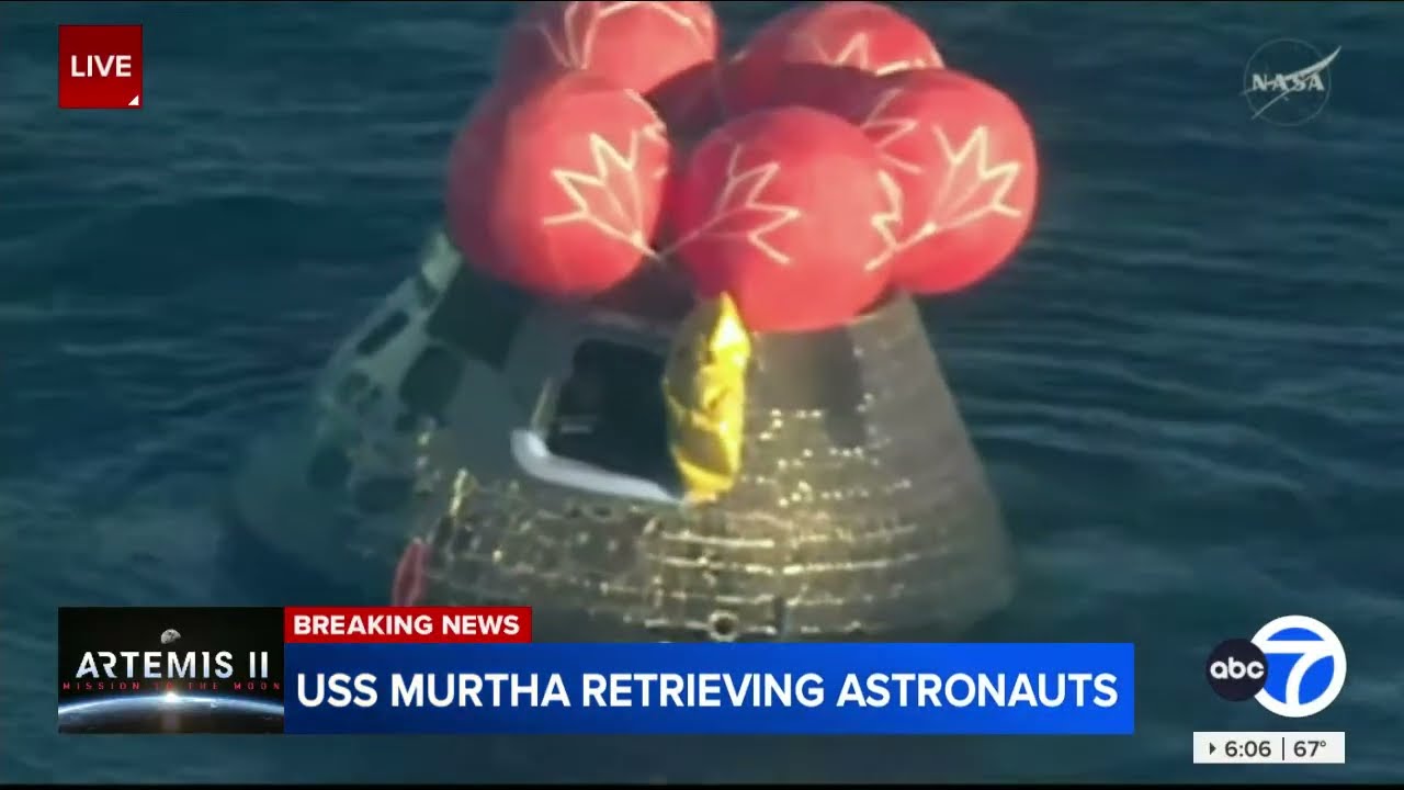 Экипаж миссии &laquo;Артемида II&raquo; извлекают из капсулы &laquo;Орион&raquo; после успешного приводнения.
