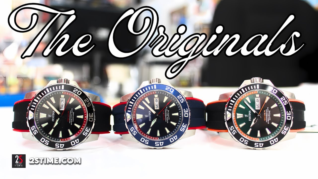 FESTINA Diver Watch the ORIGINAL F20662 Colored Rubber Band