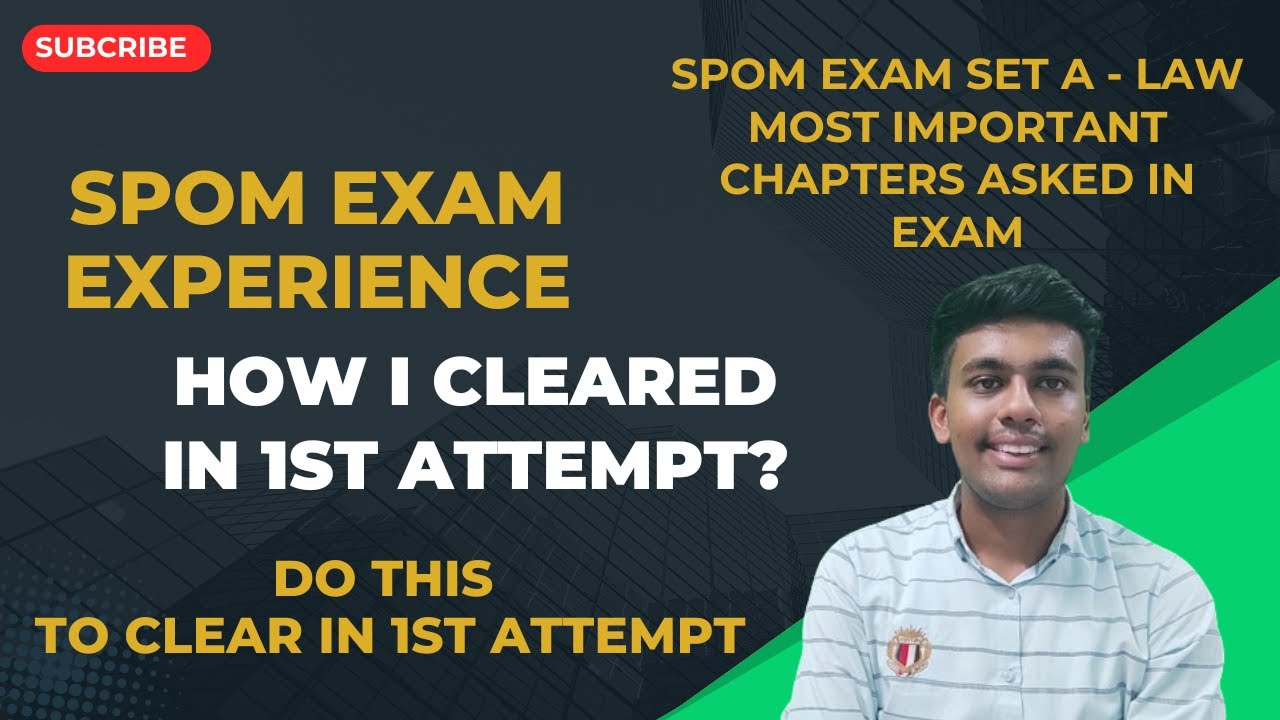 SET A Law (SPOM) Exam Experience || How to clear in just 2 days || SPOM LAW/SCMPE Strategy