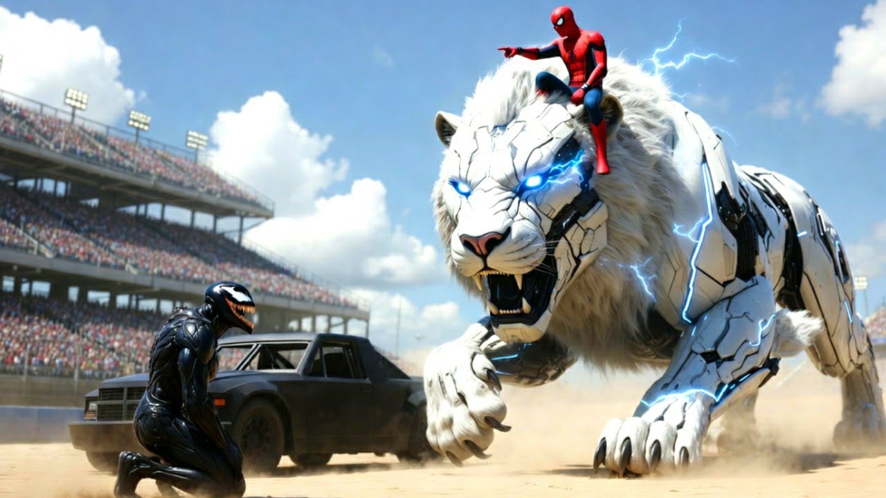 SPIDERMAN Wins The Magic Legendary Cyber Lion Racing Championship | Epic Racing Challenge:
