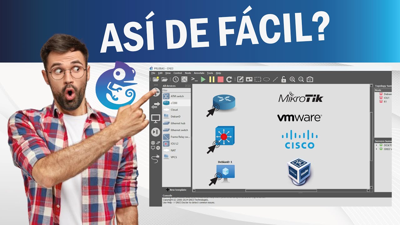 Cómo agregar Routers, Switches y Máquinas Virtuales en GNS3