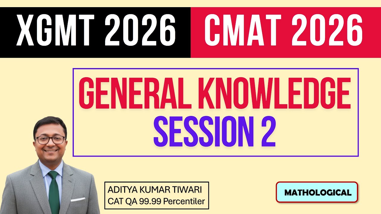 General Knowledge XGMT & CMAT 2026 || XGMT CMAT 2026 General Awareness Session 2