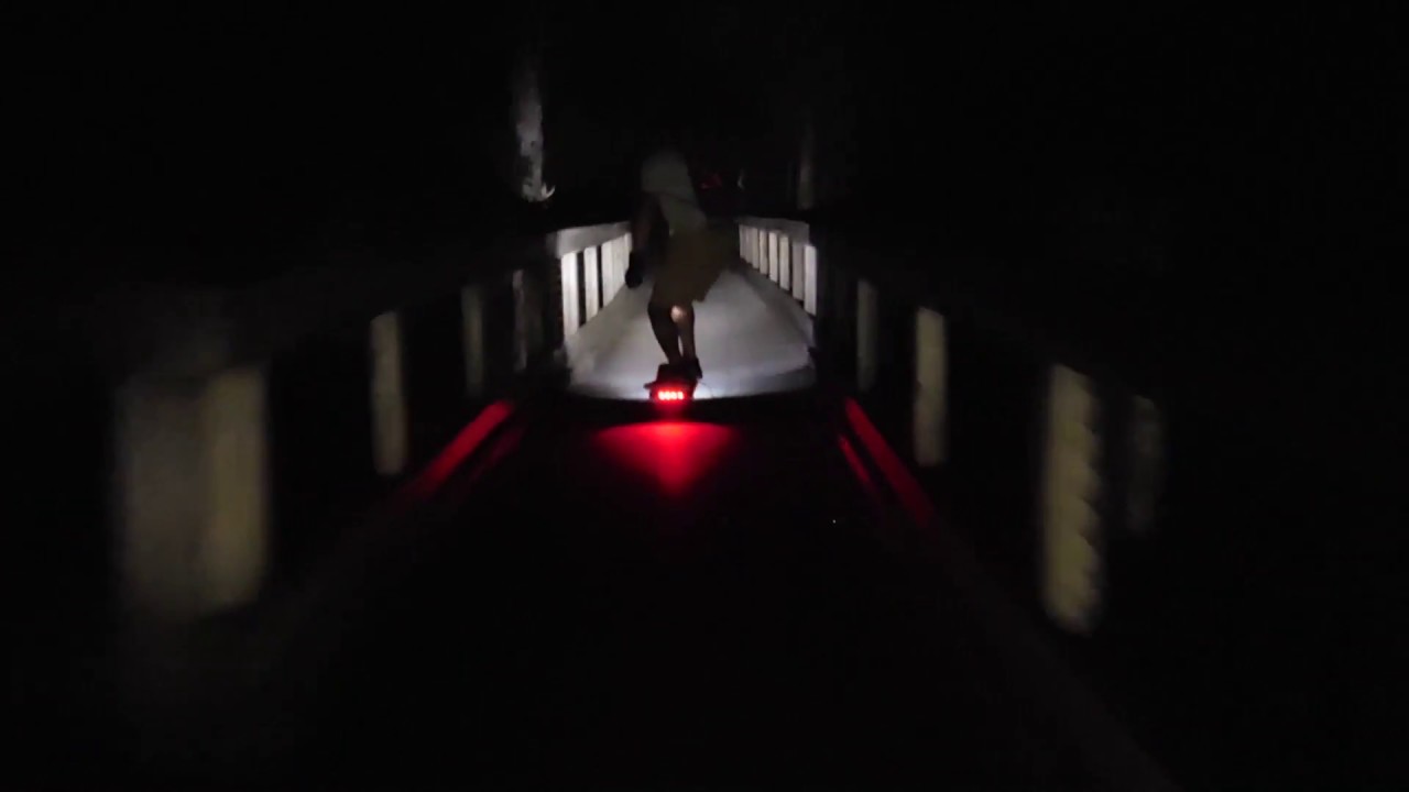 Onewheel trail riding on a boardwalk at night!