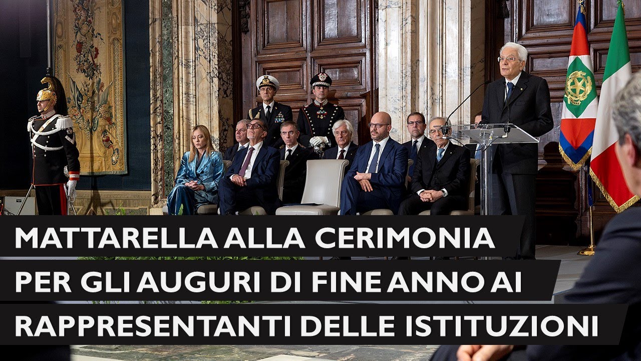 Mattarella alla cerimonia per lo scambio degli auguri con le alte cariche