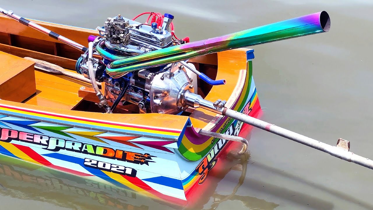 Гонки на длиннохвостых лодках Toyota 5K в Таиланде — Боже мой, какой звук!