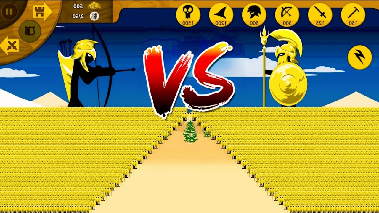 STICK WAR LEGACY | 9999 Spearton Gold VS 9999 Archer Gold ⚔️ MASSIVE EPIC BATTLE!