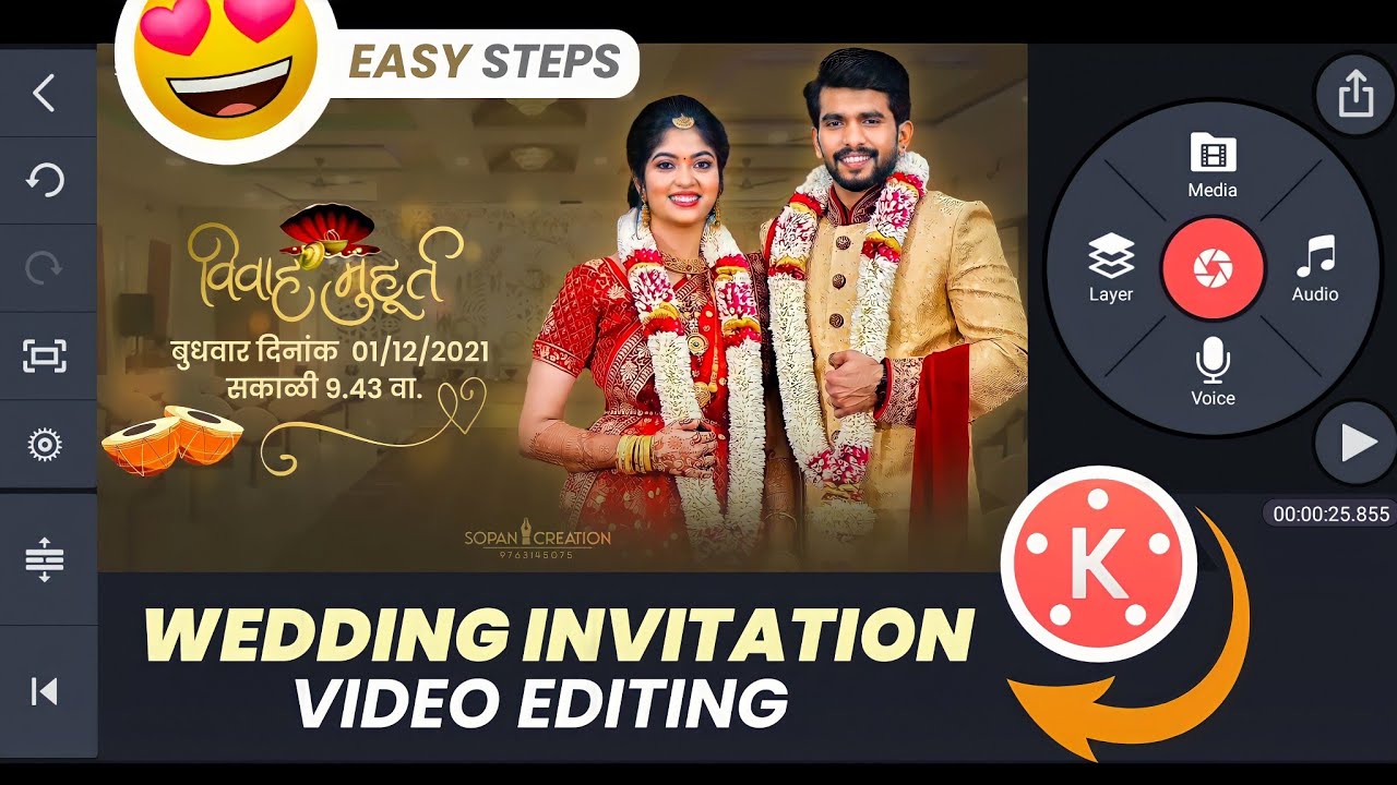 How To Make Wedding Invitation Video Editing In Kinemaster | Whatsapp Wedding Invitation Video