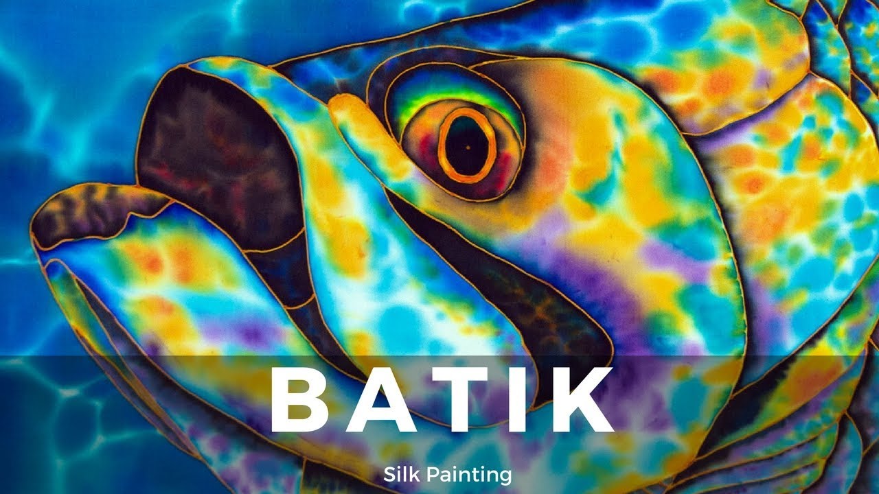 BATIK SILK PAINTING WITH JEAN-BAPTISTE - FINE ART -  TARPON FISH
